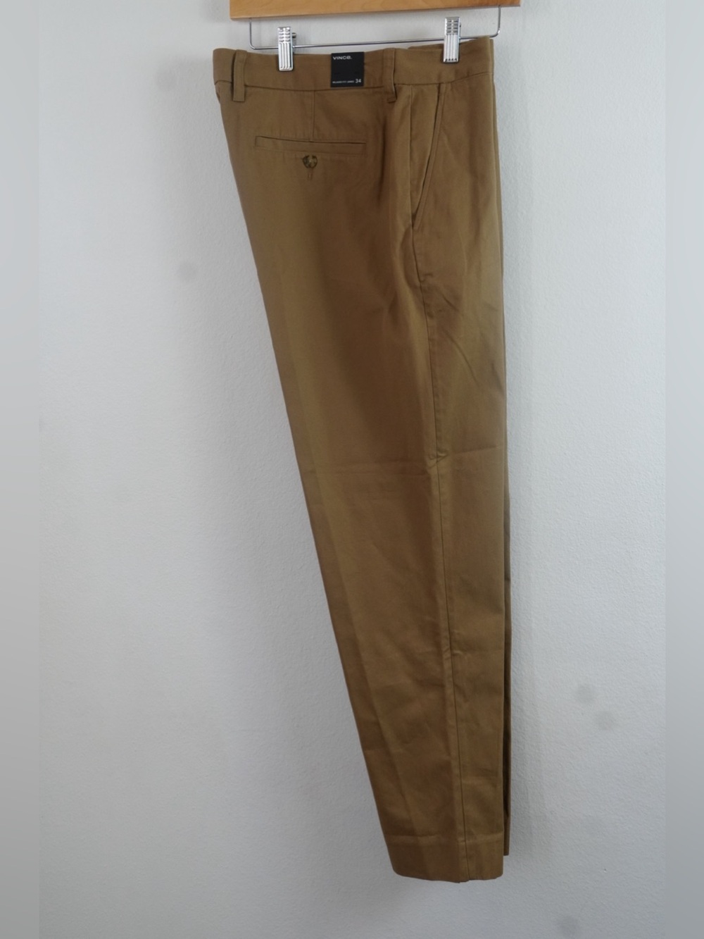 NWT Vince James Relaxed Chino Pants Caramel 34